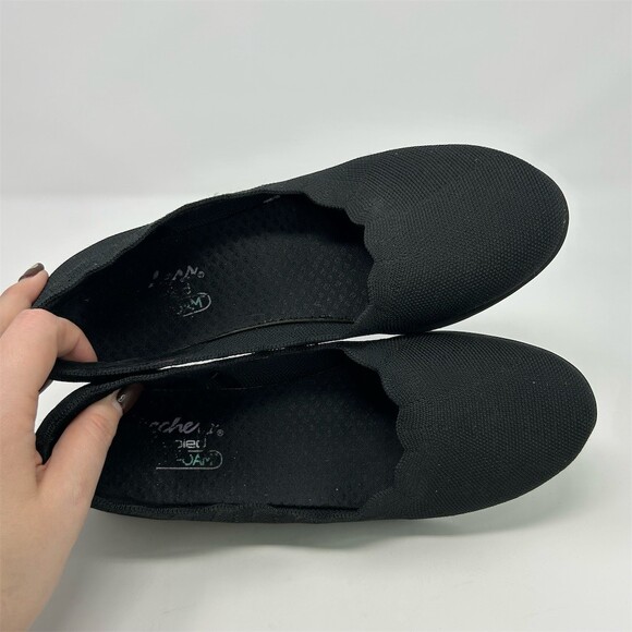 Skechers Cleo Flex Wedge Women's Ballet Flats Black Stretch Fit Slip-On Size 8 - Picture 9 of 11
